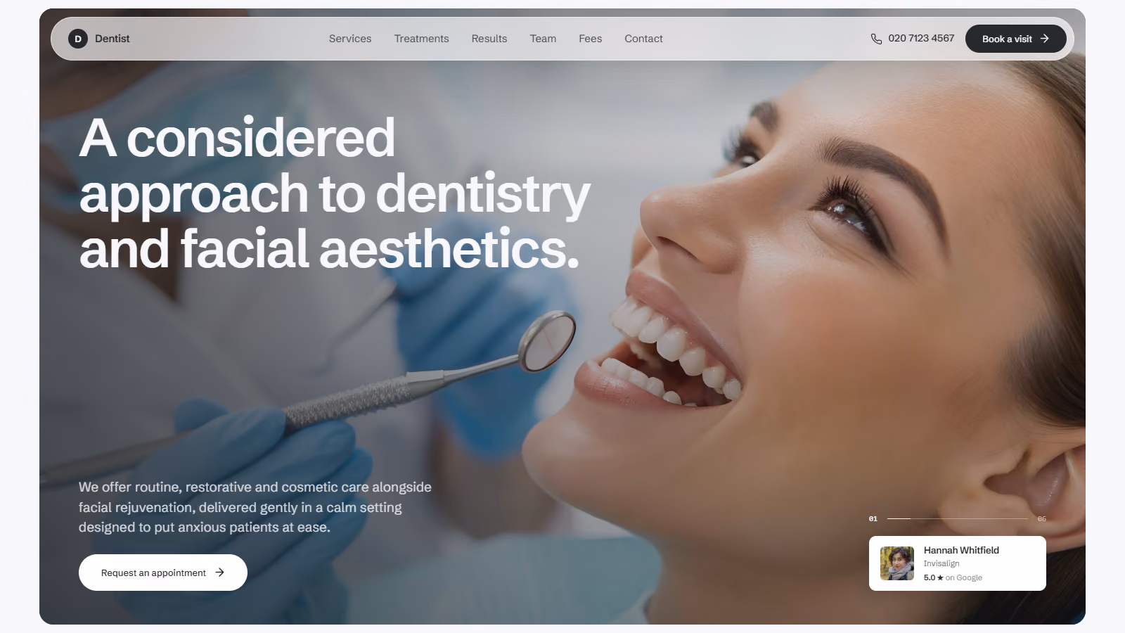 Dentist, dental and facial aesthetics site